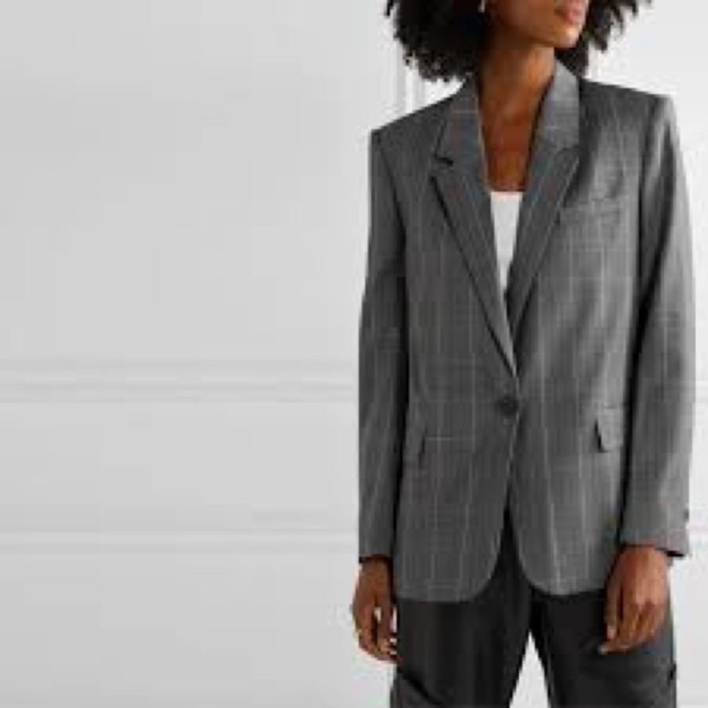 Isabel Marant Etoile Gray Plaid Jacket Blazer, Size 10*